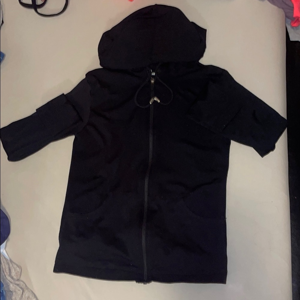 Kids Black Hooded Jacket